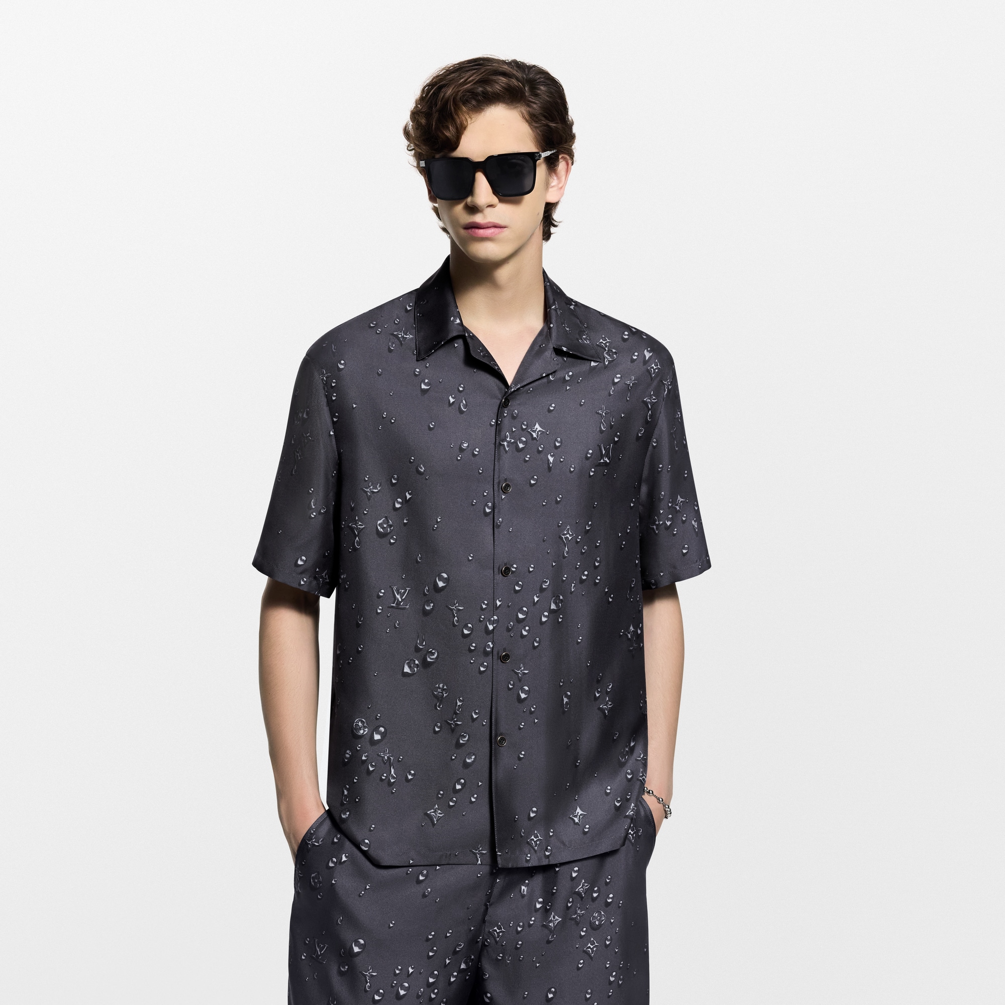 Monogram Short-Sleeved Silk Shirt - Men - Ready-to-Wear